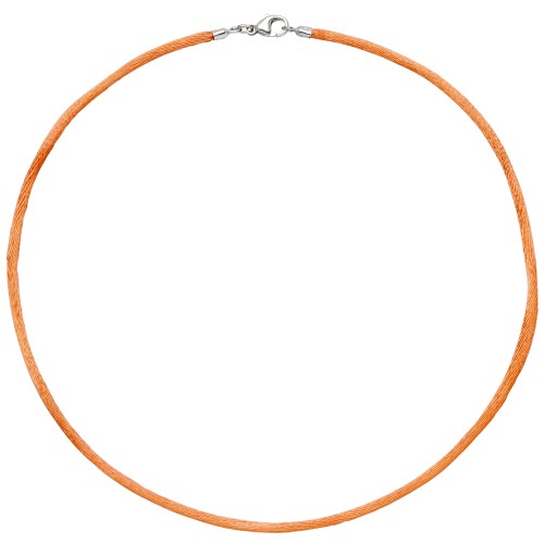 Collier Halskette Seide orange 42 cm - 1