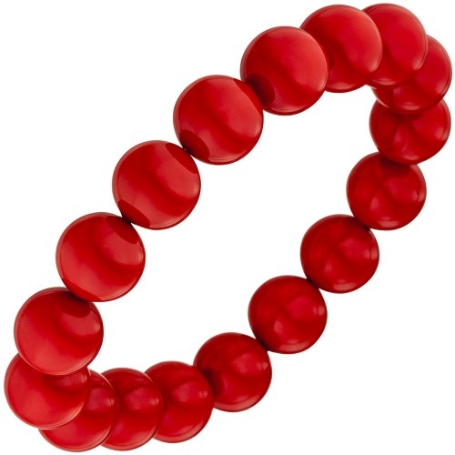 Armband Muschelkern Perlen rot 19 cm - 1