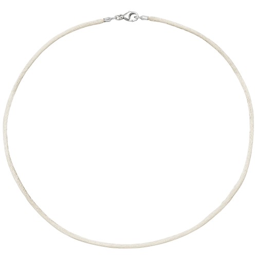 Collier Halskette Seide beige 2.8 mm 42 cm - 1