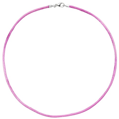 Collier Halskette Seide pink 42 cm - 1