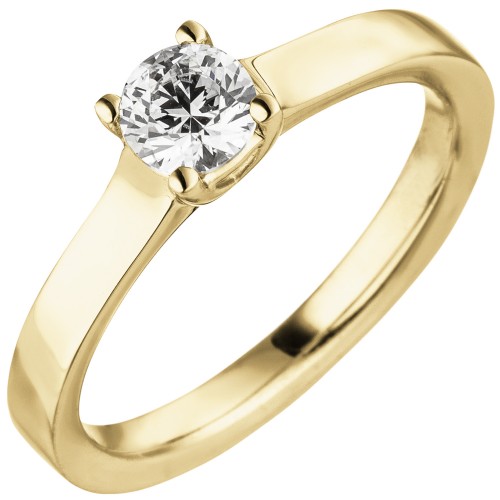 Damen Ring 585 Gold Gelbgold 1 Diamant - 1