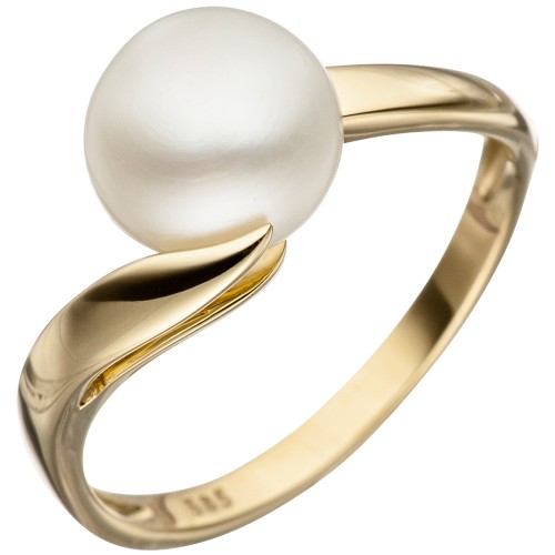 Damen Ring 585 Gold Gelbgold 1 Süßwasser - 1