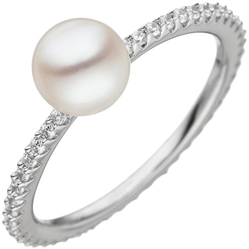 Damen Ring 925 Silber 1 Süßwasser Perle - 1