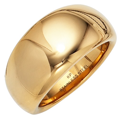 Damen Ring breit Edelstahl gold - 1