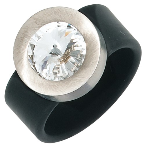 Damen Ring PVC mit Edelstahl kombiniert - 1
