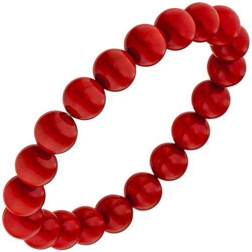 Armband Muschelkern Perlen rot 19 cm - 1